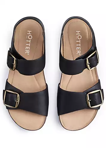 Hotter Black Tourist II Wide Women’s Sandals | Grattan