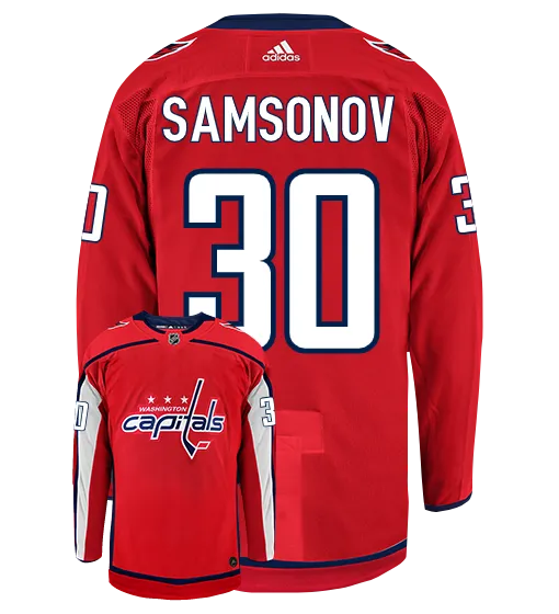 Ilya Samsonov Washington Capitals Adidas Authentic Home NHL Hockey Jersey     