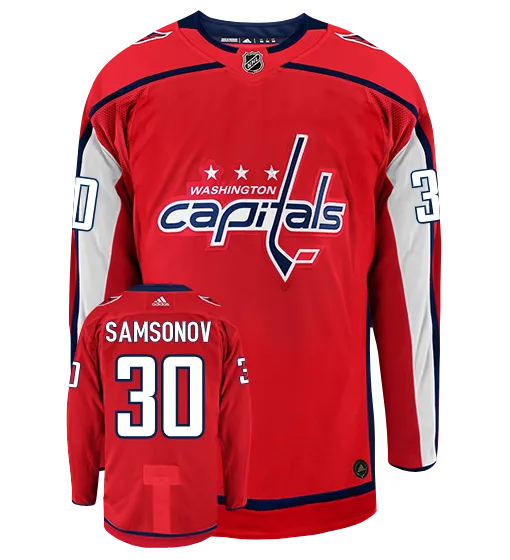 Ilya Samsonov Washington Capitals Adidas Authentic Home NHL Hockey Jersey     