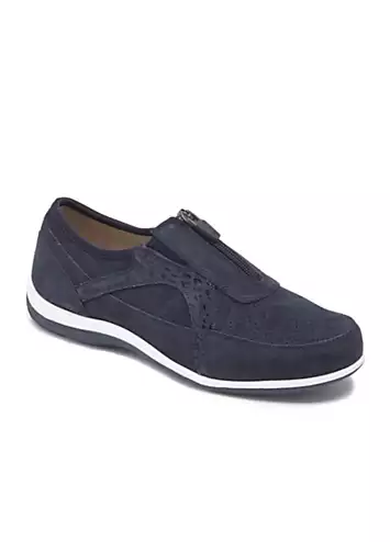 Ink Suede Leisure Flex Trainers by Cotton Traders | Look Again