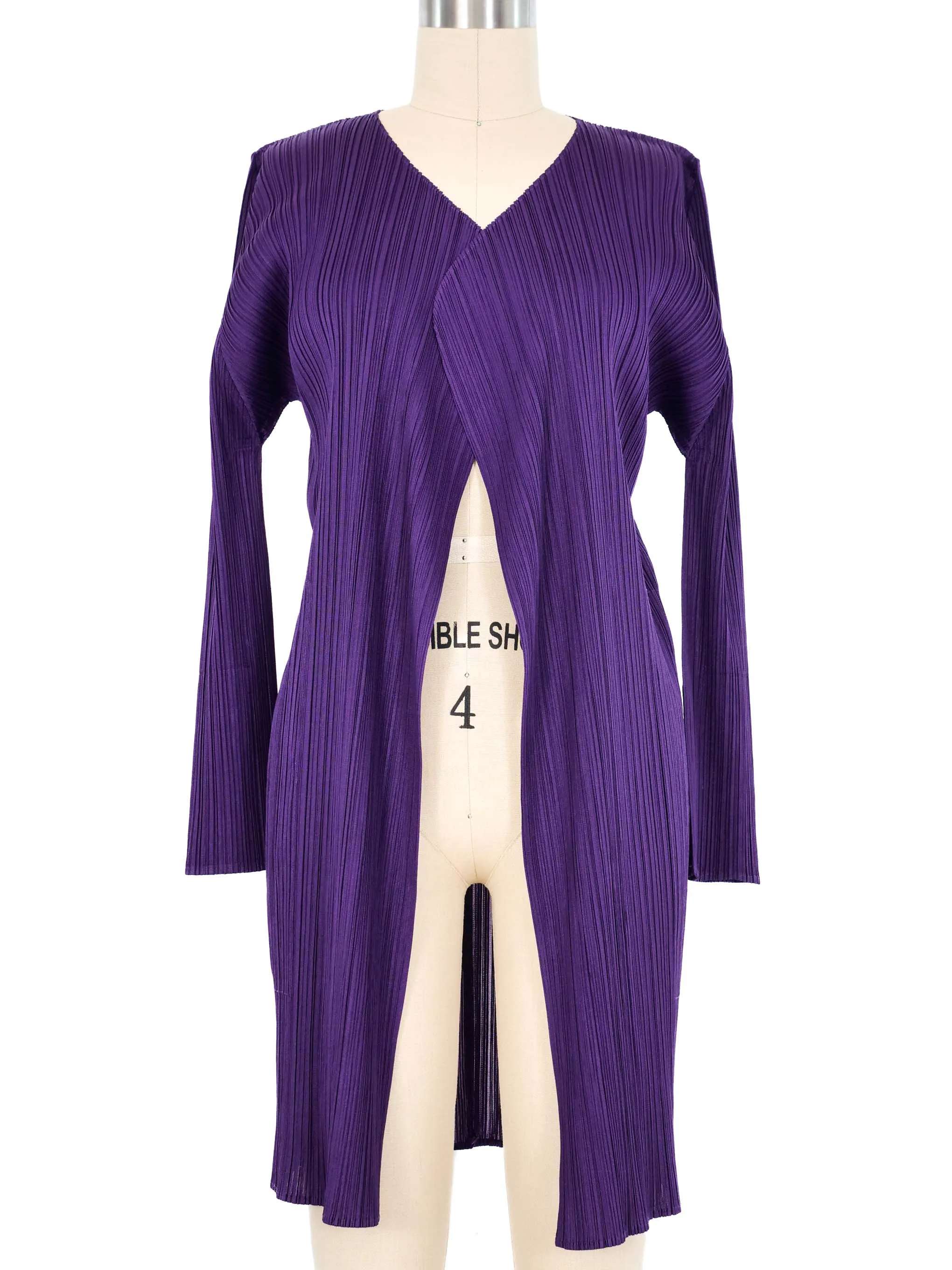 Issey Miyake Pleats Please Purple Cardigan