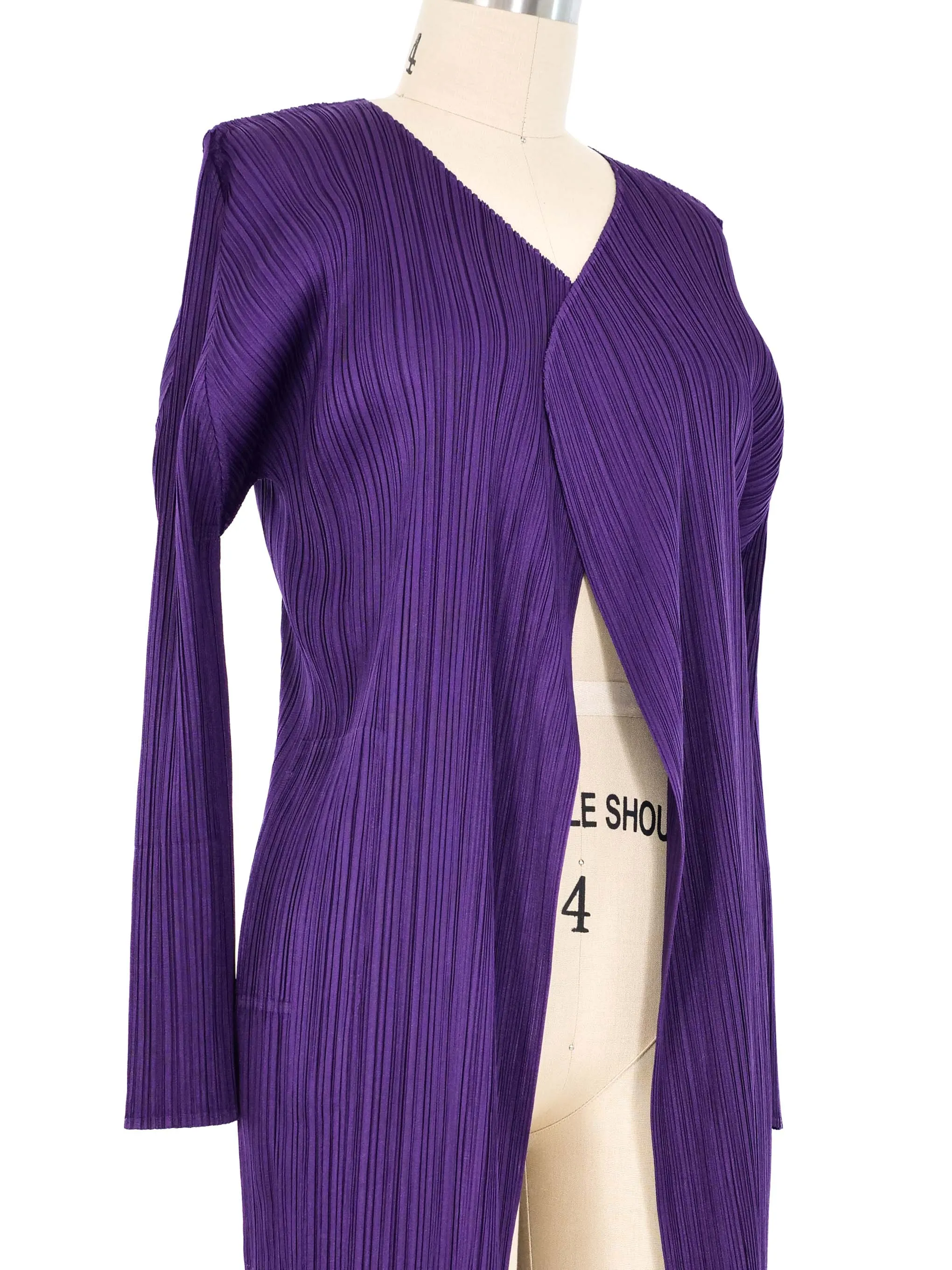 Issey Miyake Pleats Please Purple Cardigan