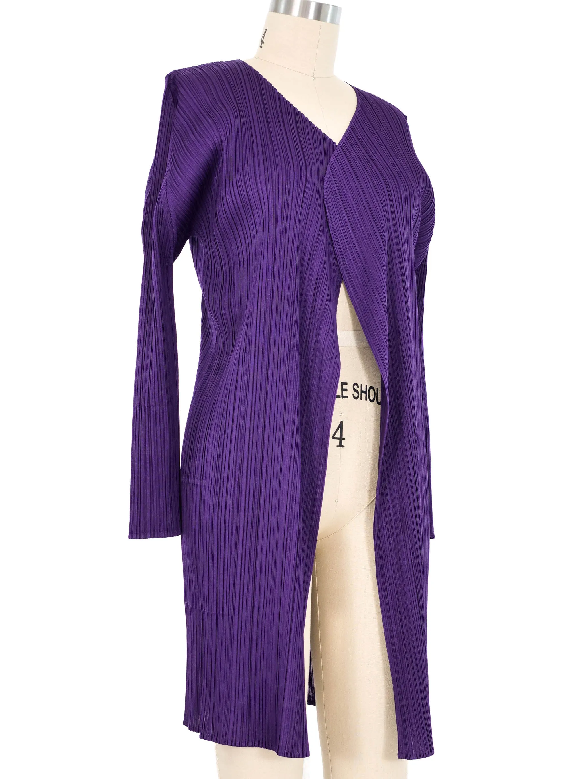 Issey Miyake Pleats Please Purple Cardigan