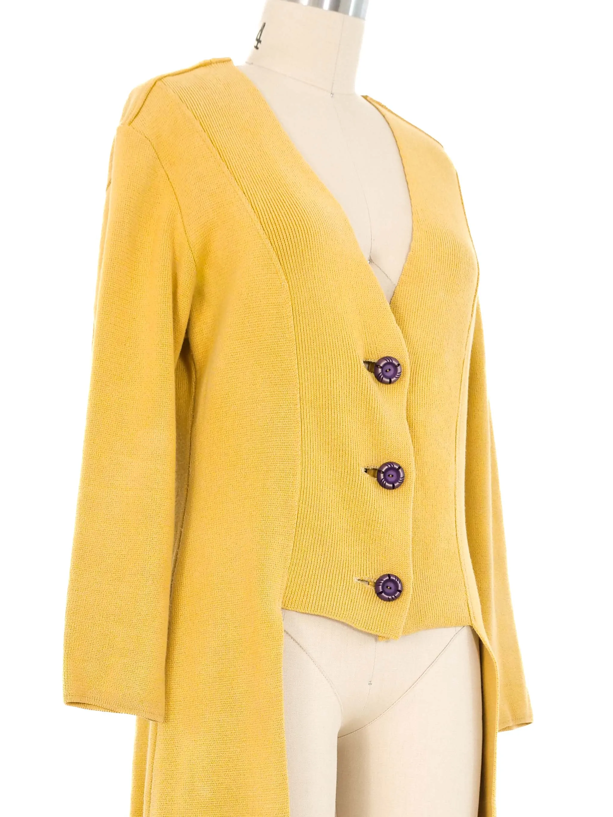 Issey Miyake Yellow Tails Cardigan Sweater