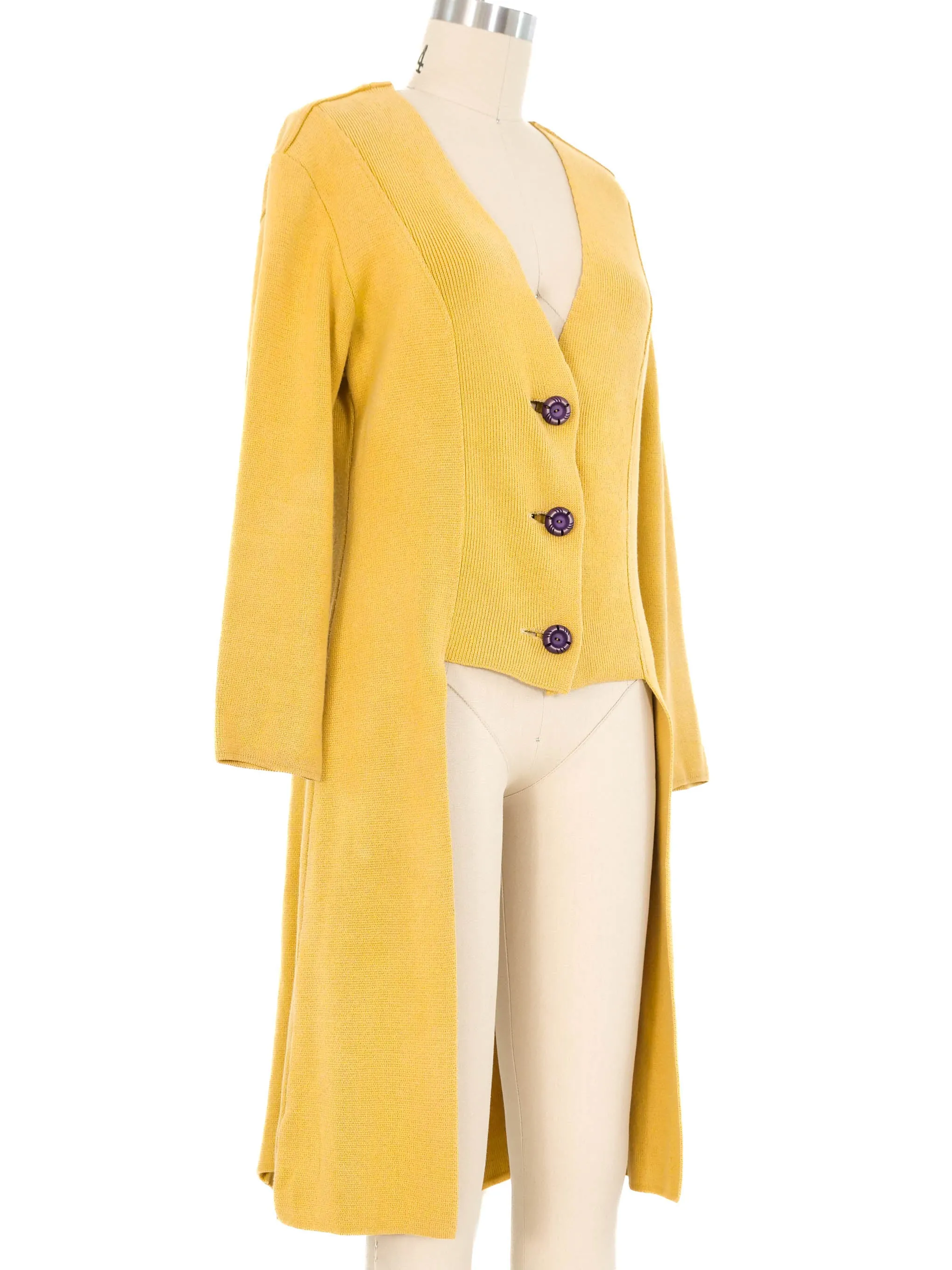 Issey Miyake Yellow Tails Cardigan Sweater