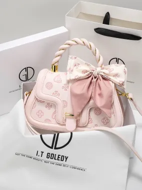 ITGDLEDY genuine leather high-end niche portable girls pink bag 2024 new crossbody bag birthday gift