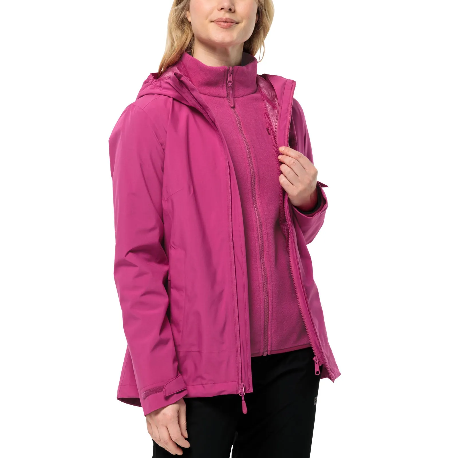 Jack Wolfskin Womens Moonrise 3 IN 1 Fleece Lined Waterproof Jacket