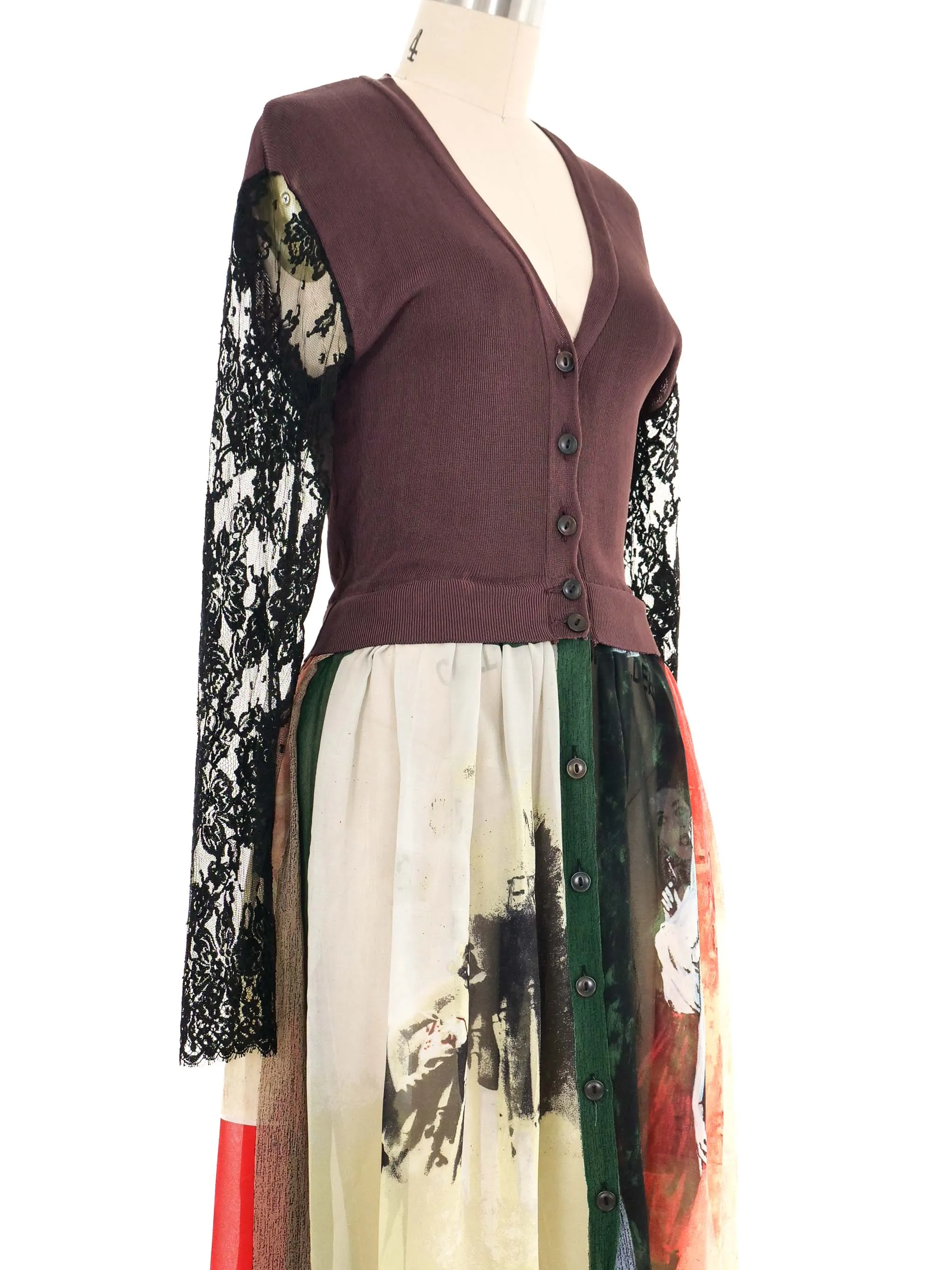 Jean Paul Gaultier Mixed Cardigan Dress