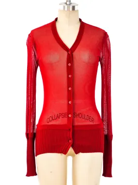 Jean Paul Gaultier Red Mesh Cardigan