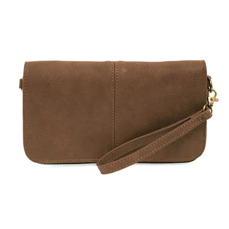 JOY SUSAN MIA MULTI POCKET CROSSBODY CLUTCH BROWN