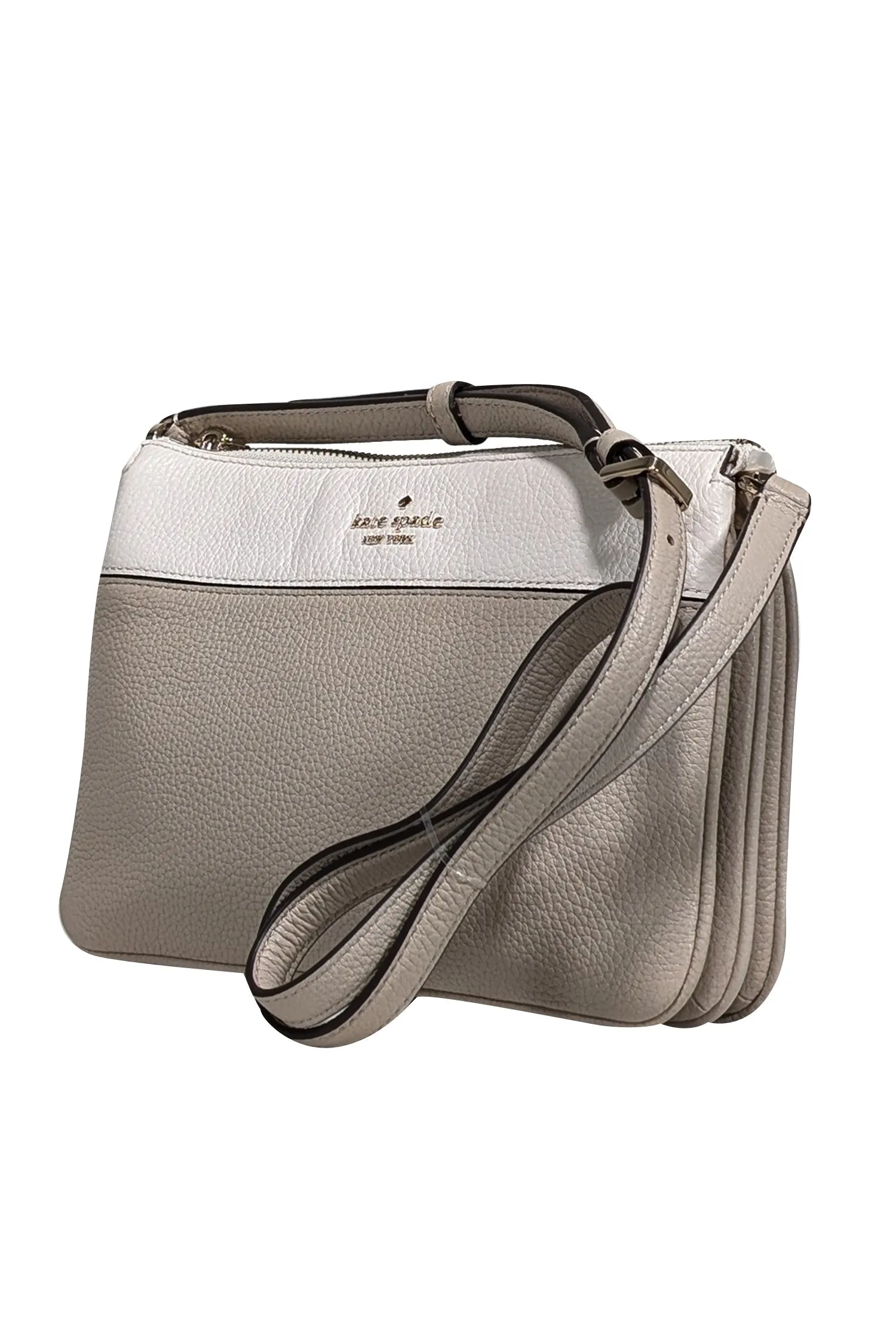 Kate spade - Beige & Cream Pebbled Leather Crossbody Bag