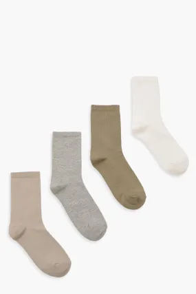 Khaki Tonal 4 Pack Tennis Sports Socks