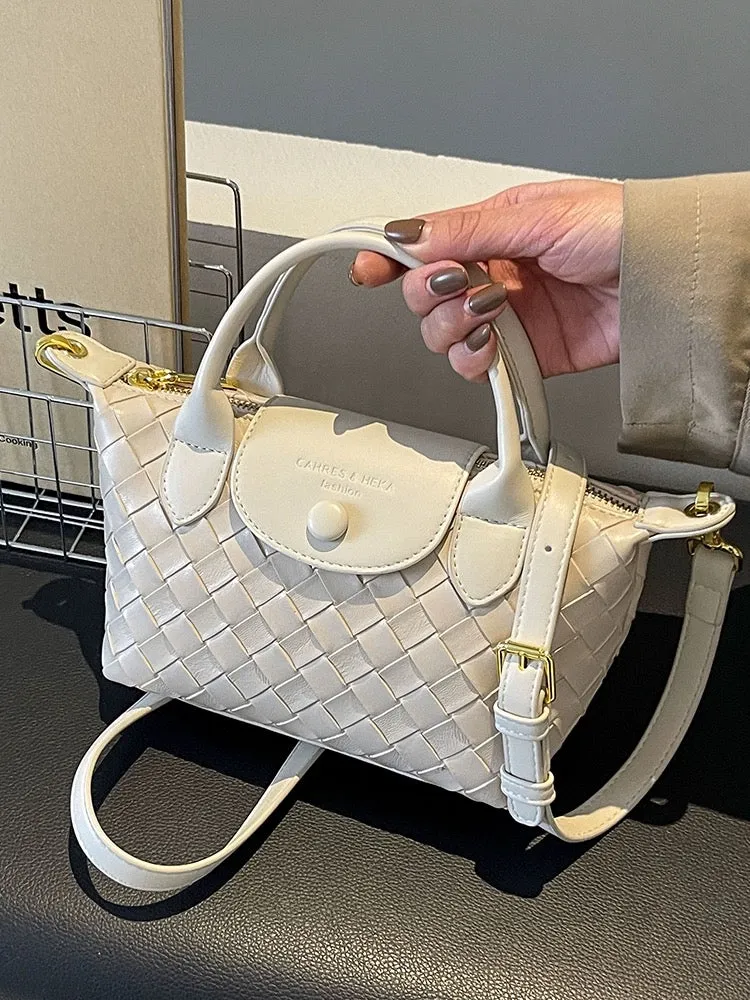 Korean versatile small handbag for women 2024 new spring and summer fashion woven dumpling bag foreign style crossbody bag