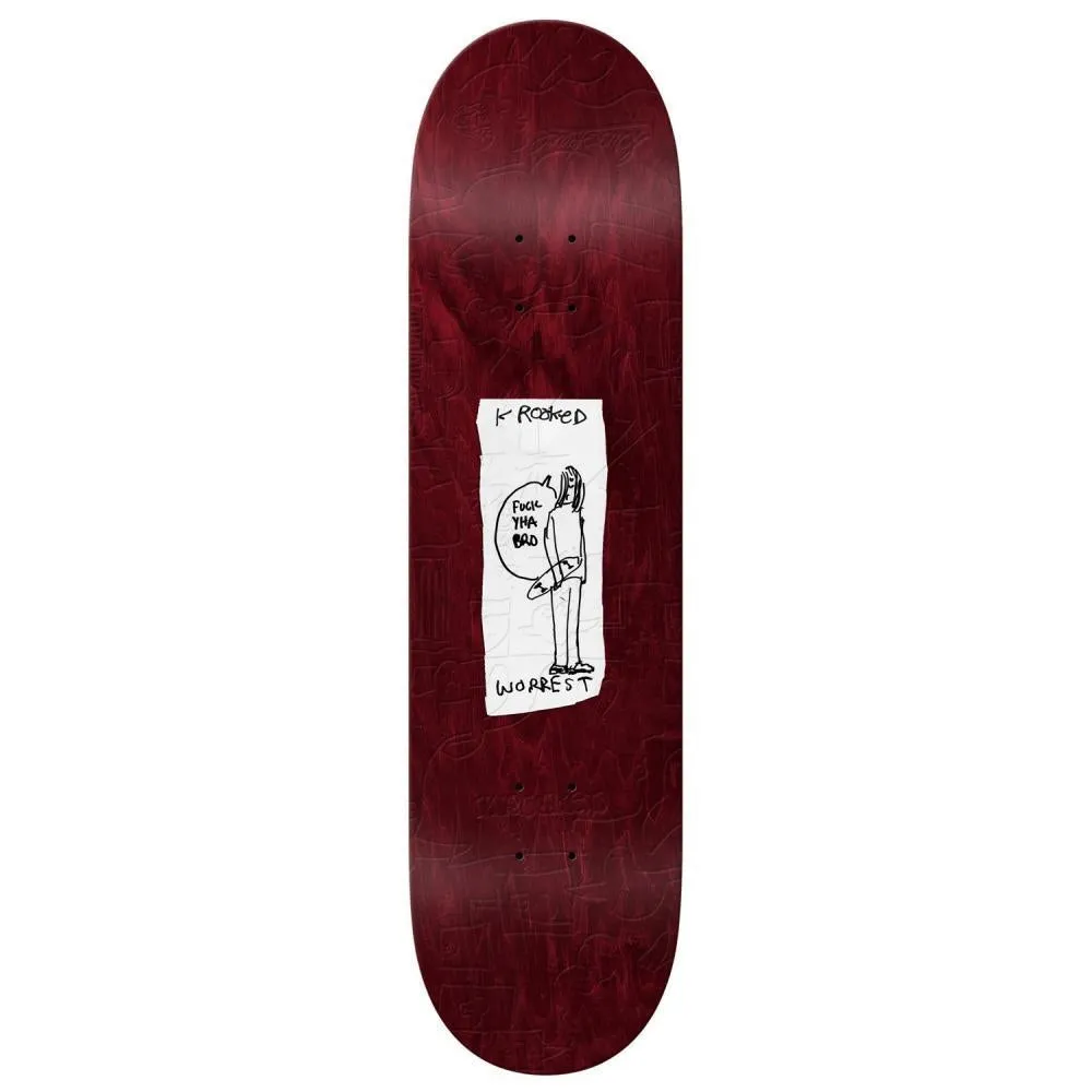 Krooked Pro Skateboard Deck Worrest Yha Bro Slick Assorted Stains 8.3