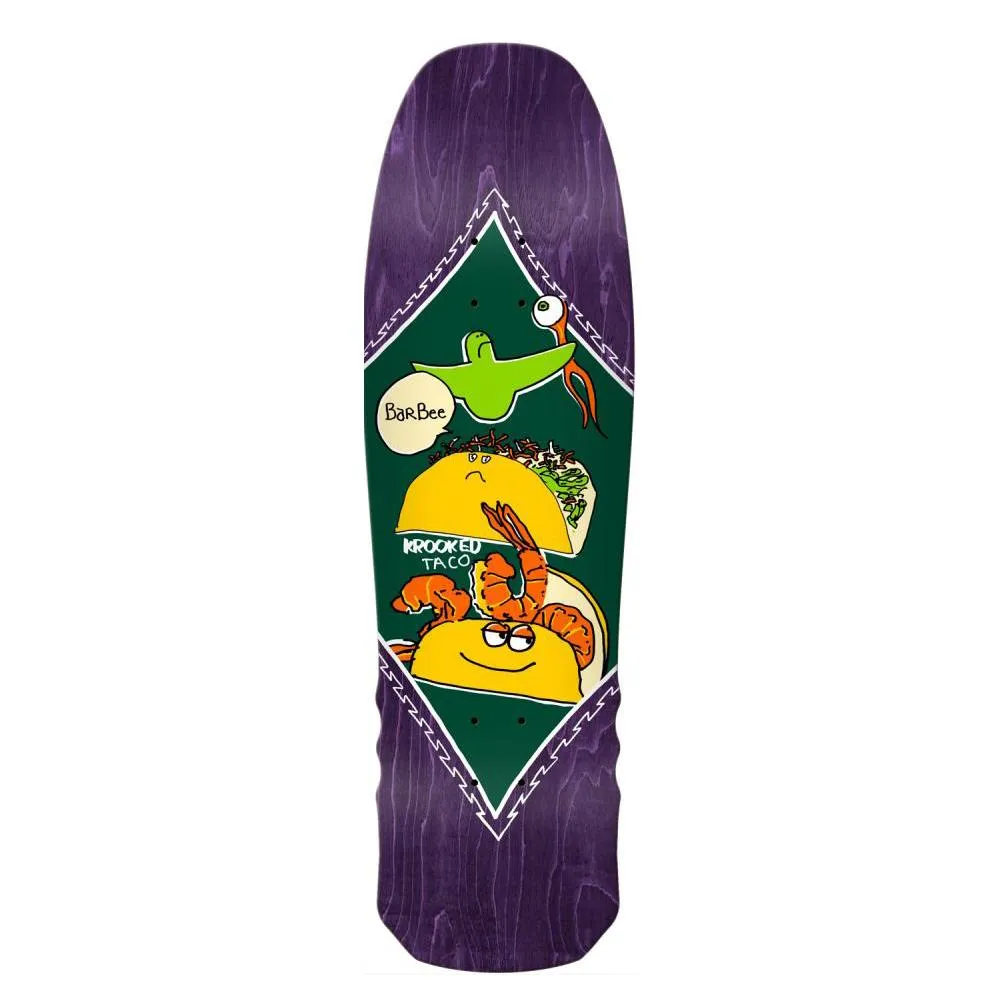 Krooked Skateboard Deck Barbee Shrimp Taco Multi 9.3