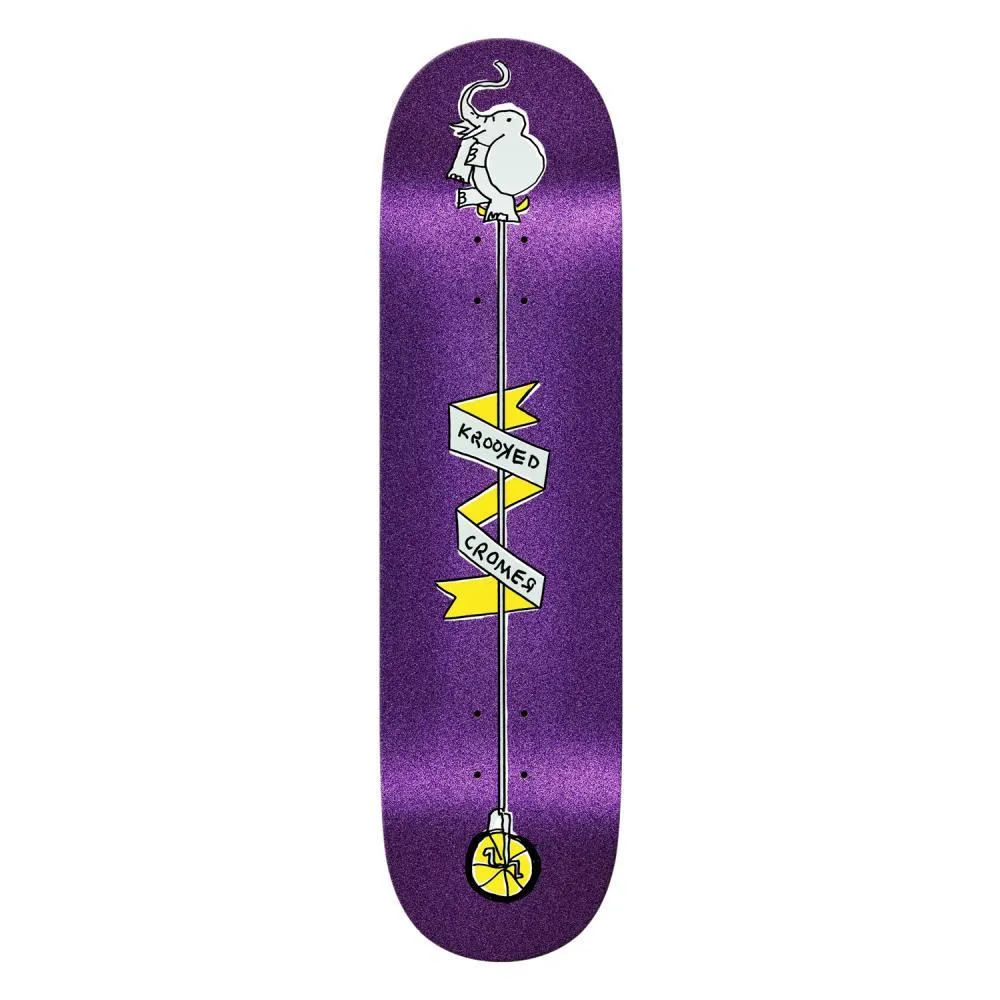 Krooked Skateboard Deck Cromer Unicycle Purple 8.38