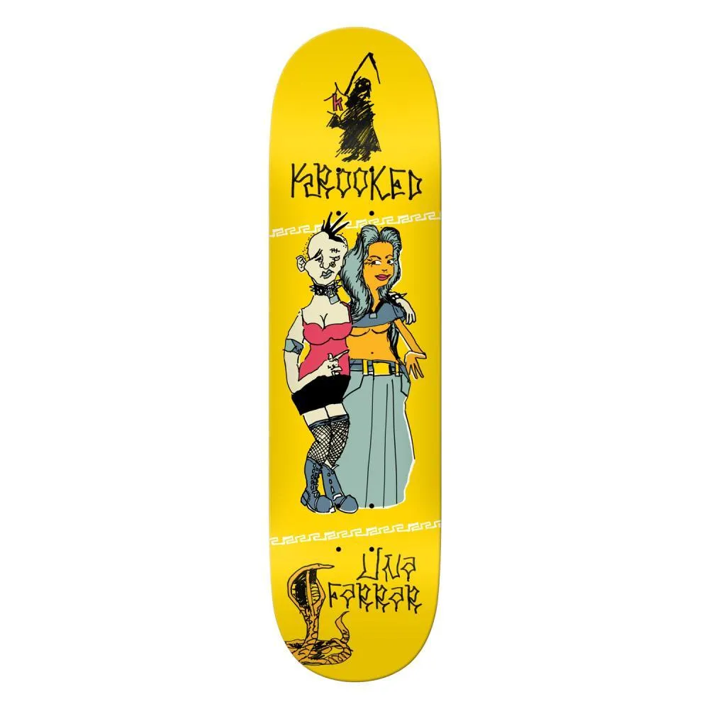 Krooked Skateboard Deck Una Punx Yellow 8.38