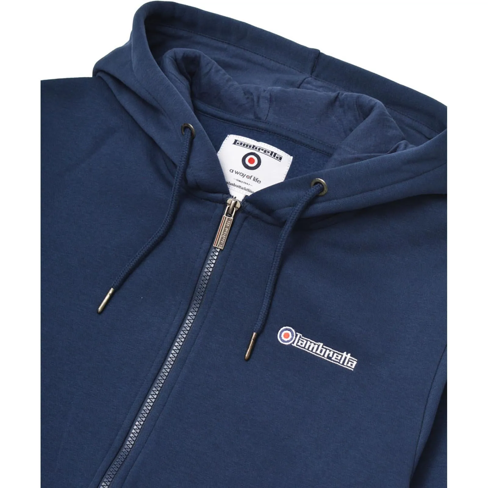 Lambretta Mens Full Zip Twin Tipped Hoodie