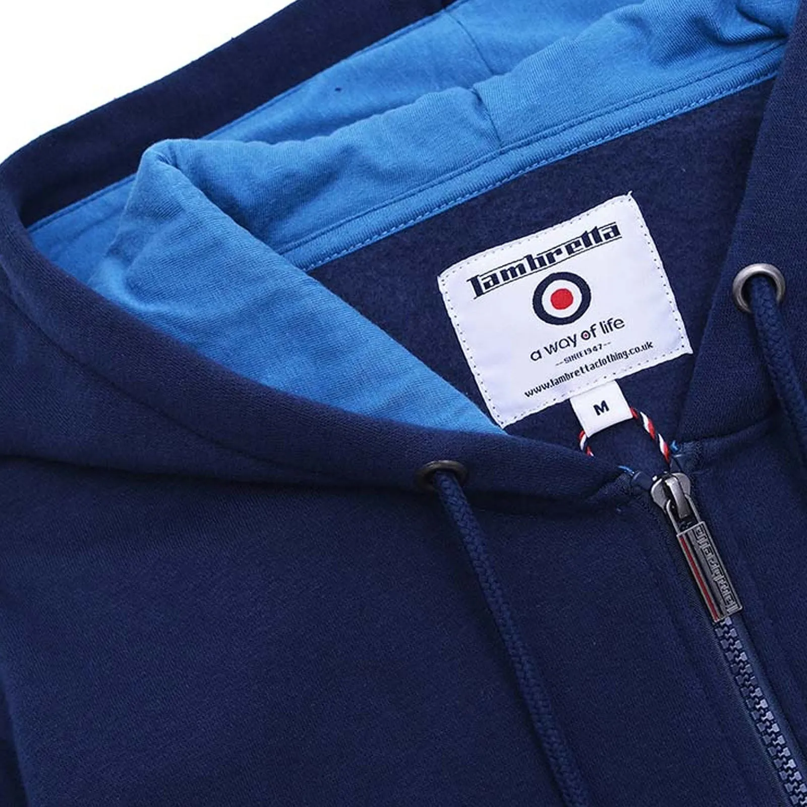 Lambretta Mens Full Zip Twin Tipped Hoodie