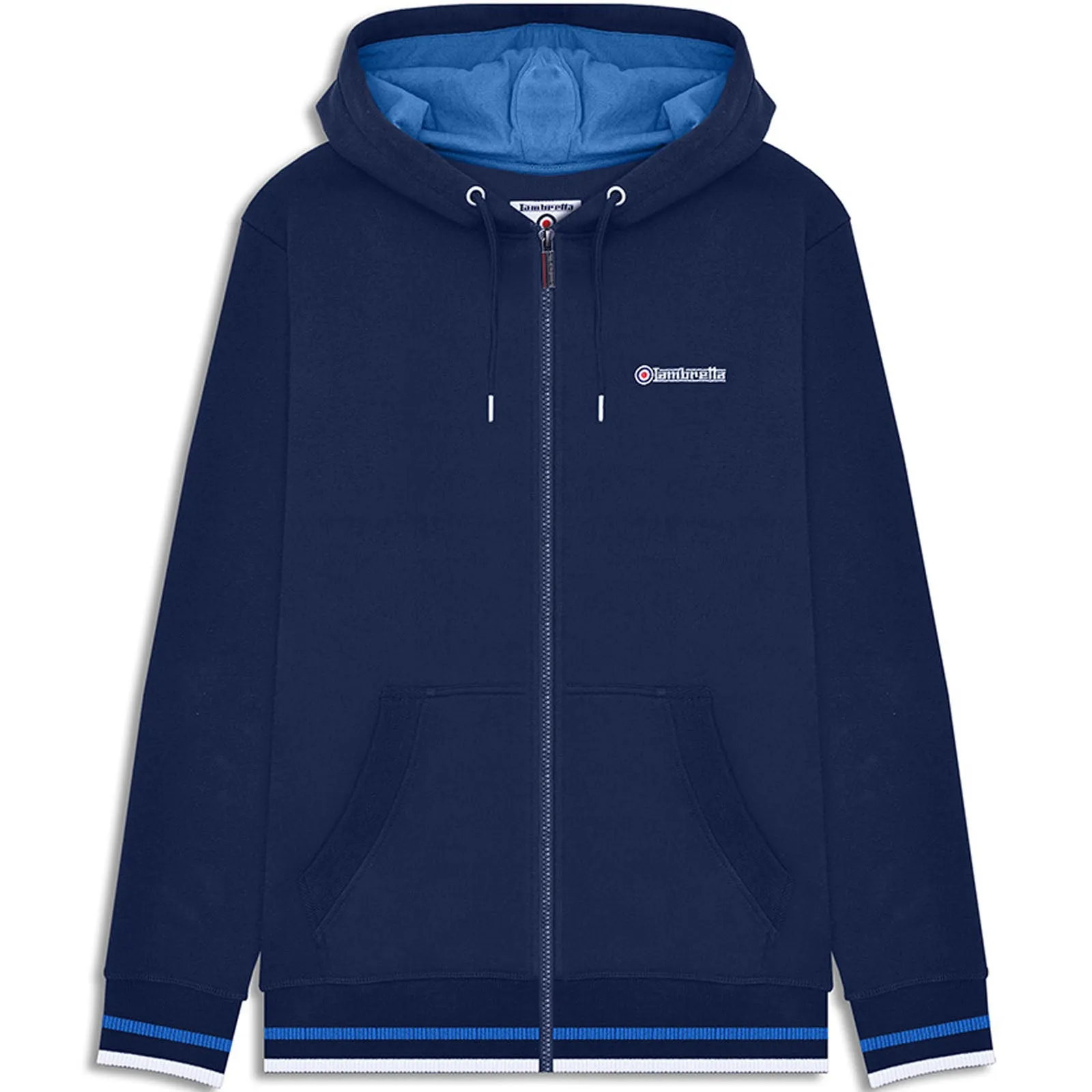 Lambretta Mens Full Zip Twin Tipped Hoodie