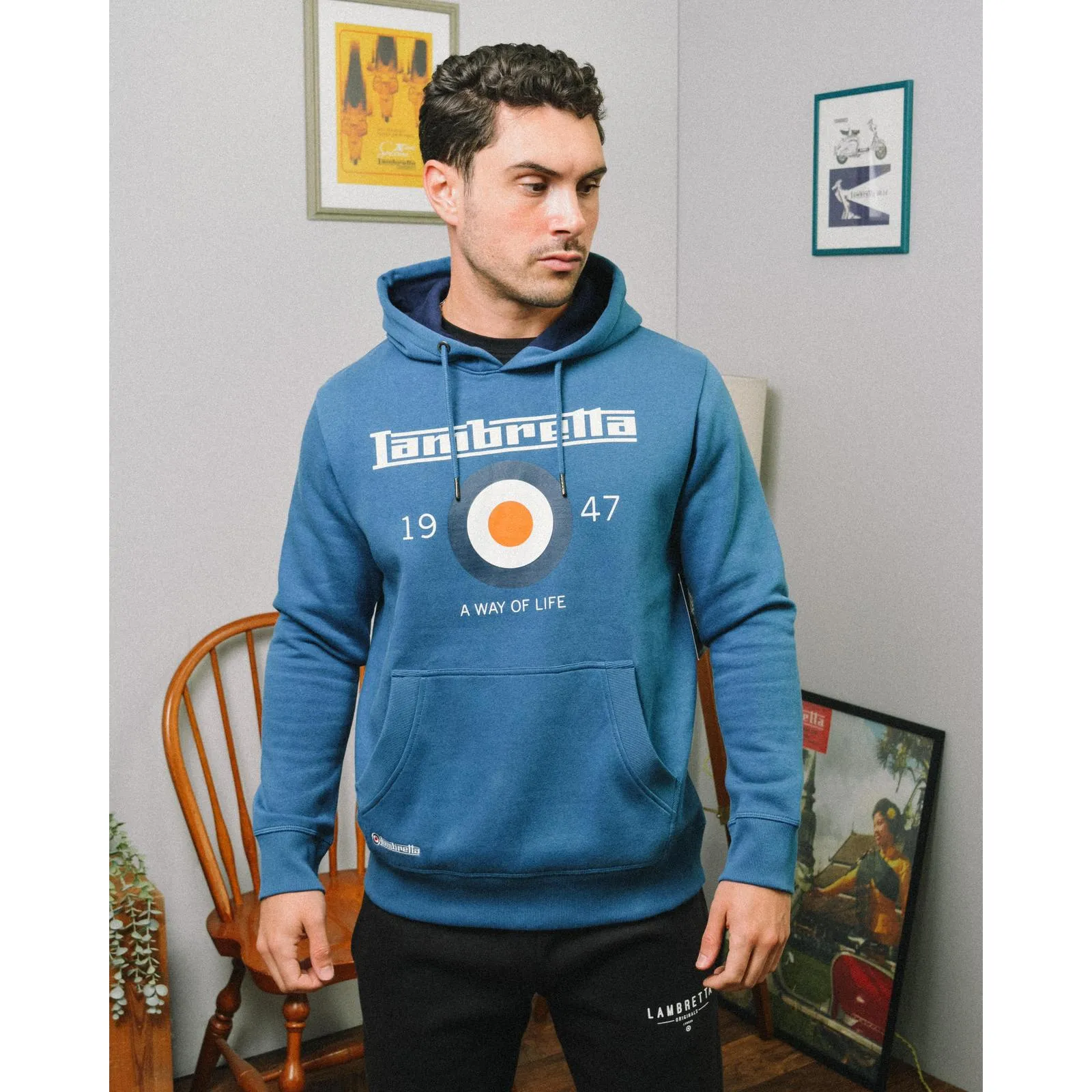 Lambretta Mens Target Pullover Hoodie