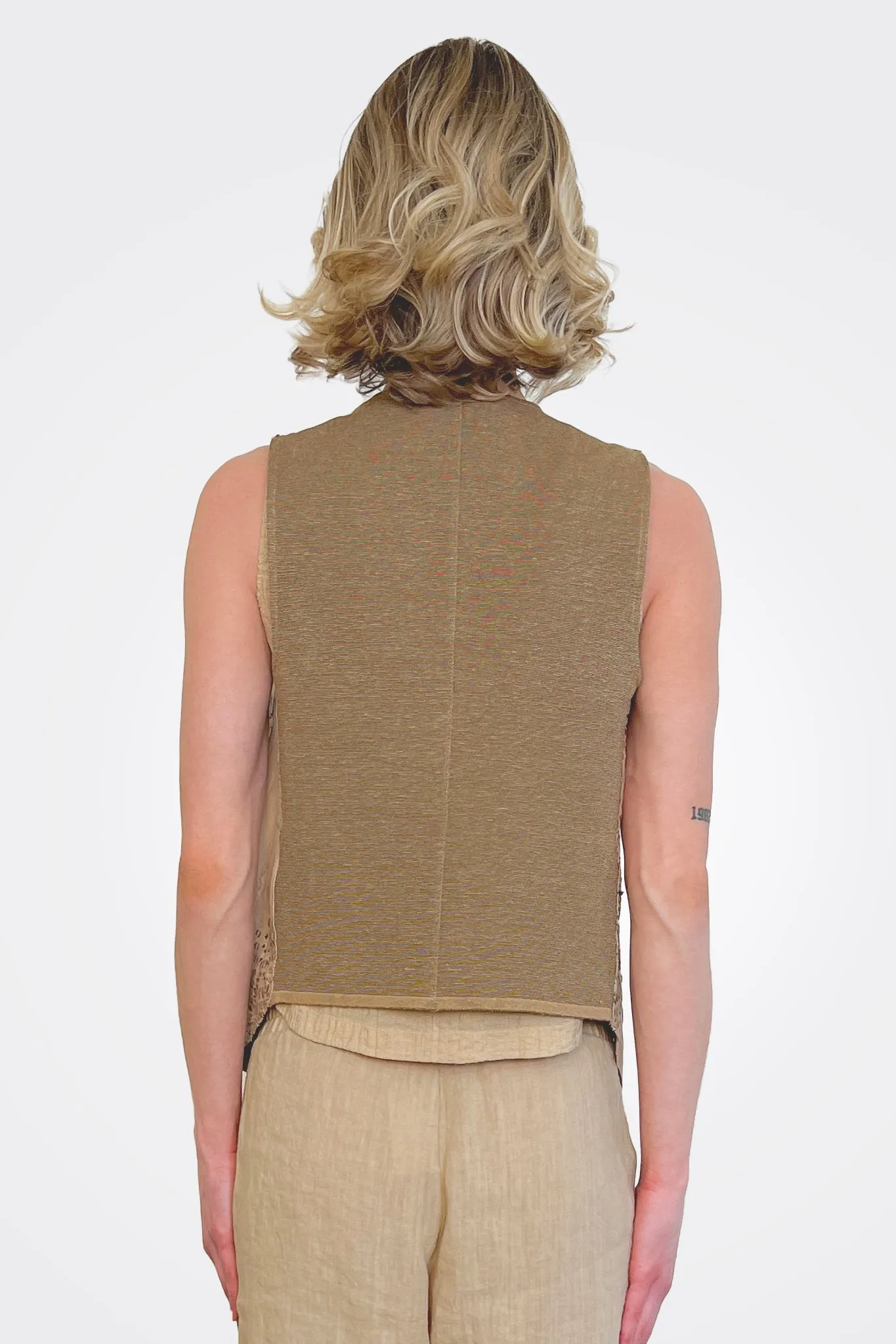 Lasercut Vest - Beige