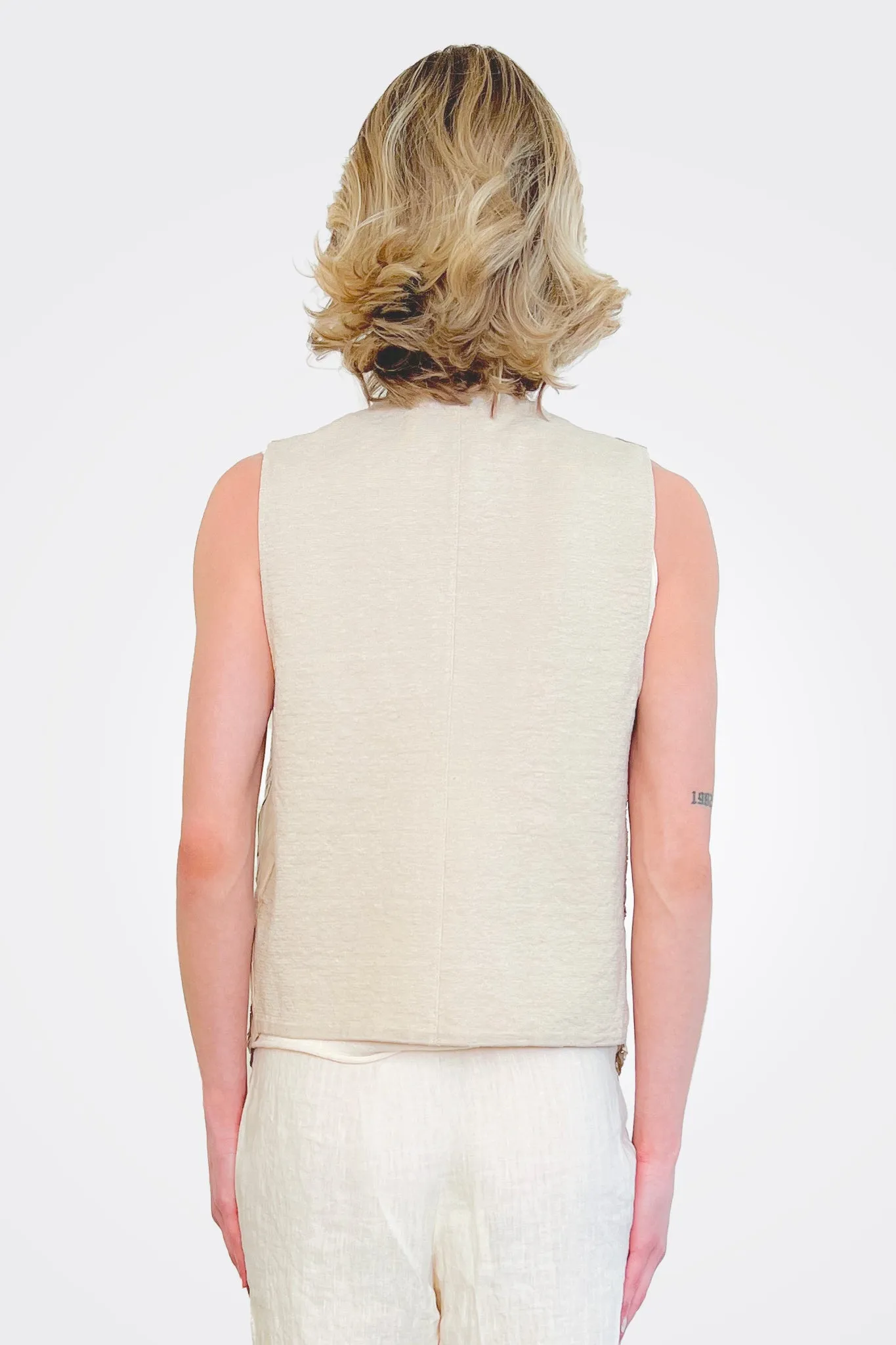 Lasercut Vest - Ivory