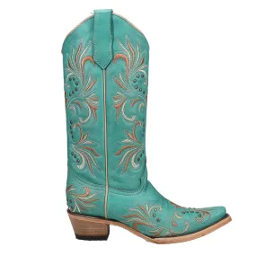 Ld Embroidery Studded Snip Toe Cowboy Boots