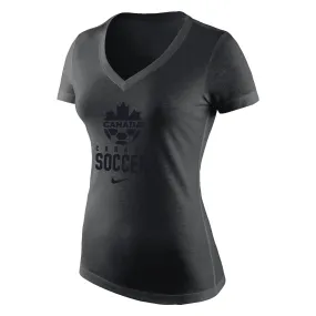 Lids Women's Nike Black Canada Soccer Tonal Tri-Blend V-Neck T-Shirt