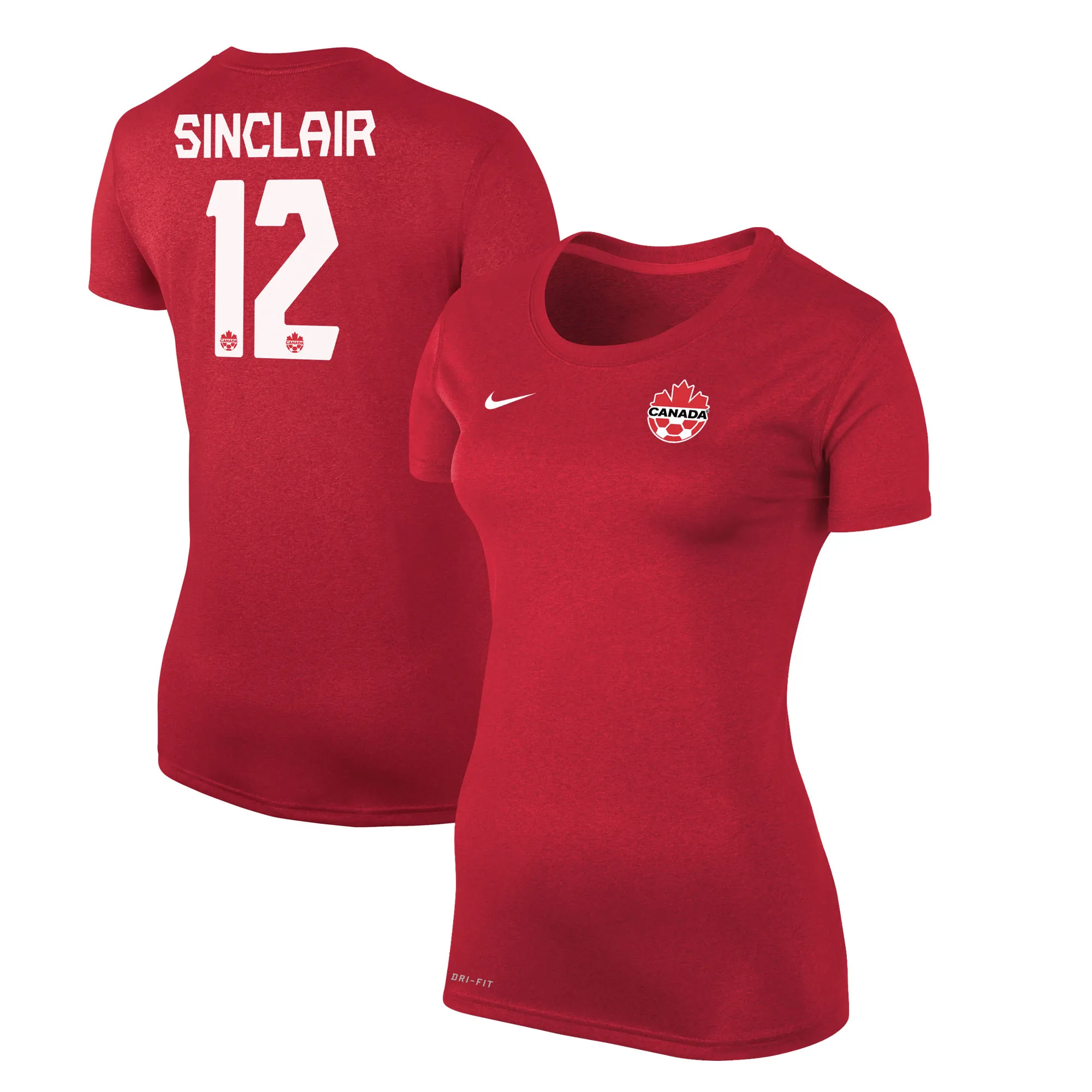 Lids Women's Nike Christine Sinclair Red Canada Soccer Legend Name & Number T-Shirt