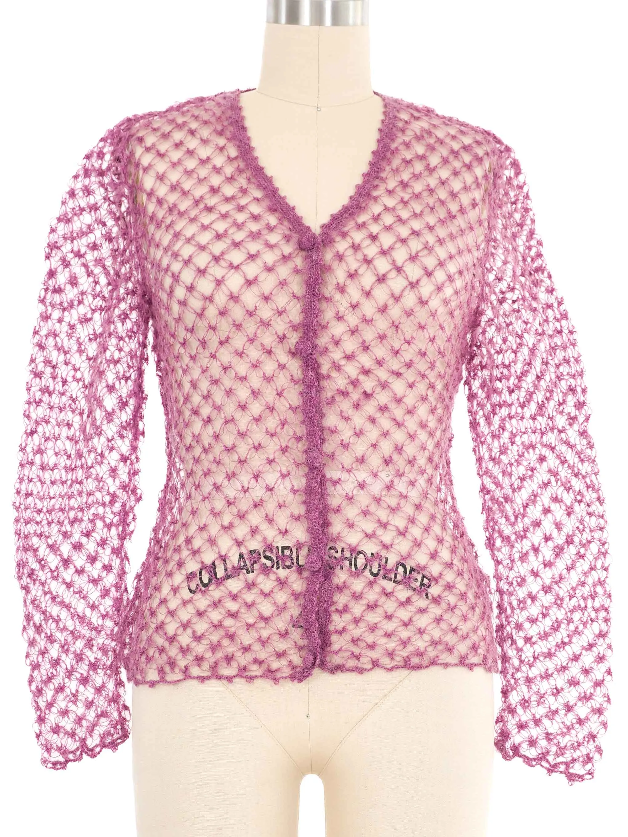 Lilac Mohair Open Knit Cardigan