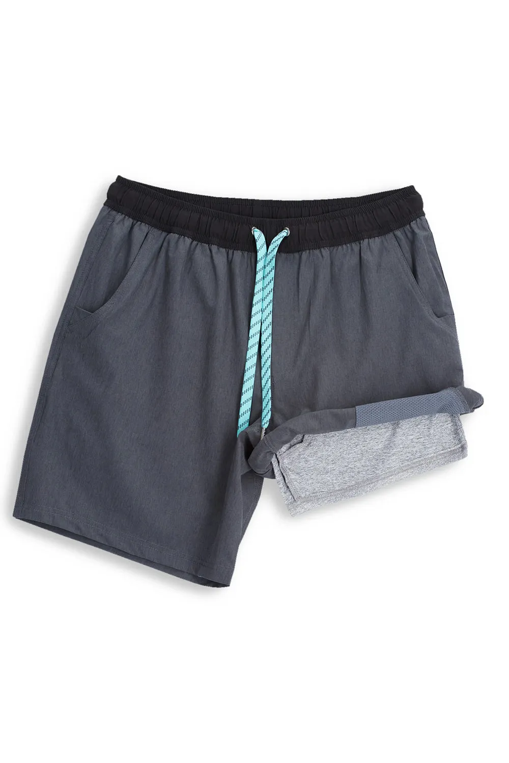 Live Forever Golf: Hudson Performance Short - Charcoal Black