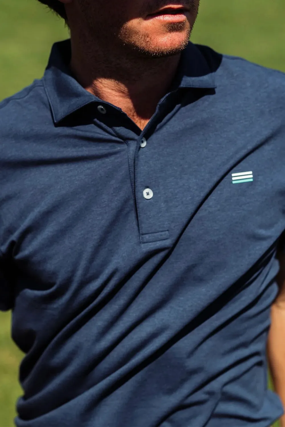 Live Forever Golf: Soft Landing Natural Performance Polo - Navy