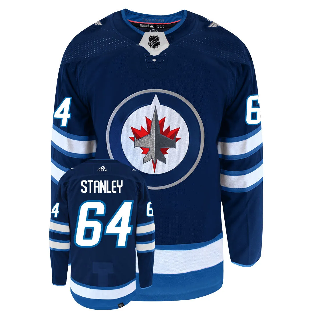 Logan Stanley Winnipeg Jets Adidas Primegreen Authentic NHL Hockey Jersey     