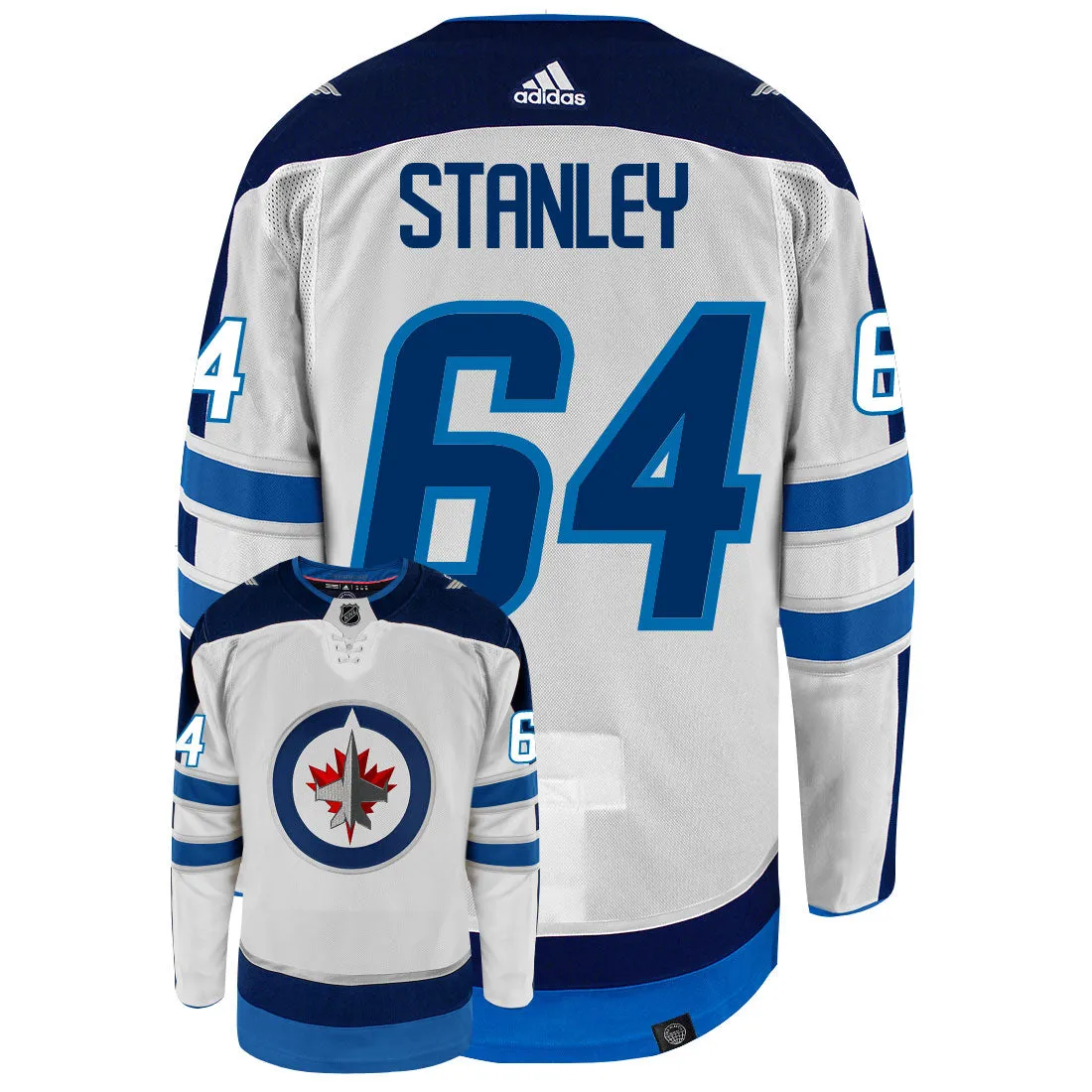 Logan Stanley Winnipeg Jets Adidas Primegreen Authentic NHL Hockey Jersey     