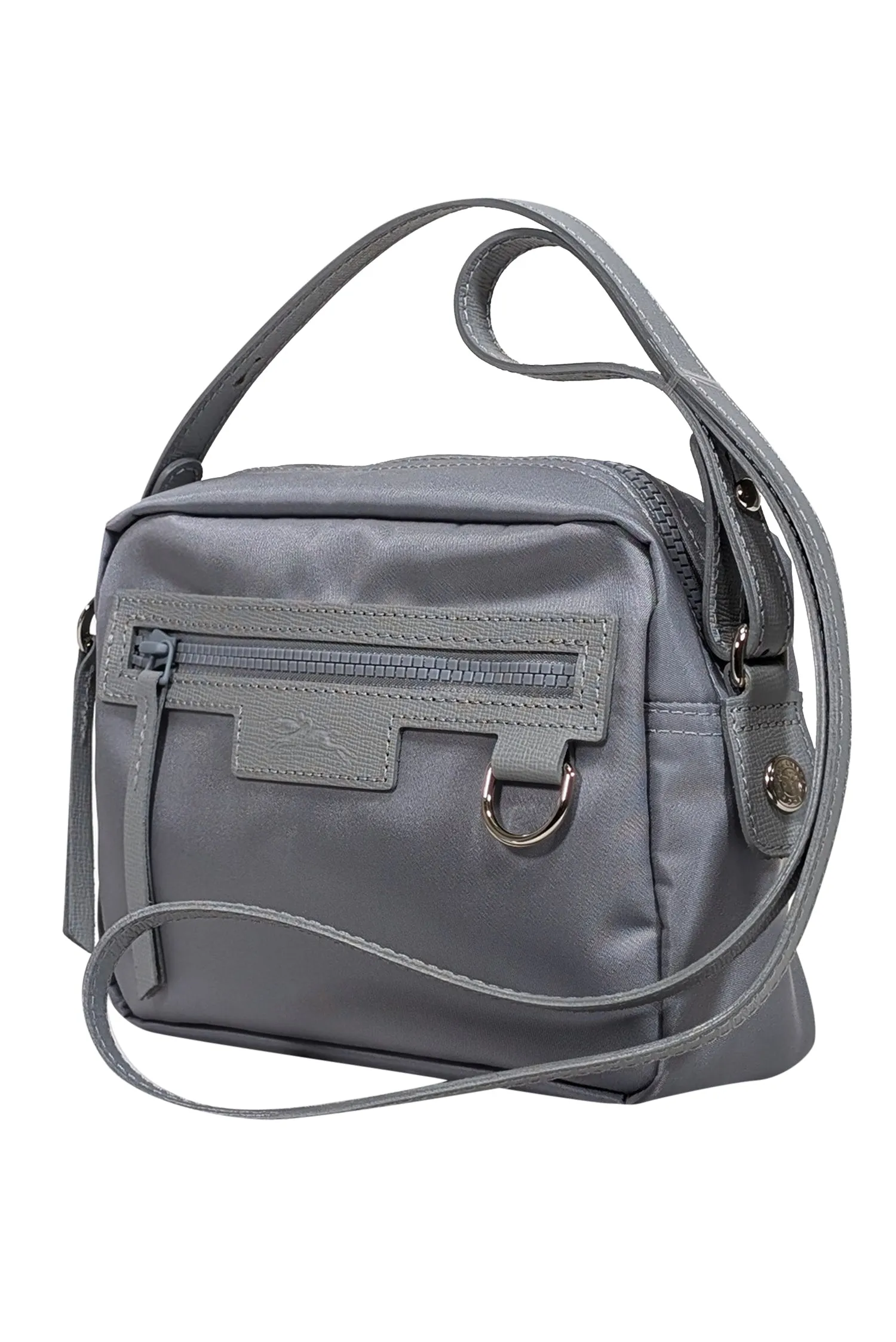 Longchamp - Grey Nylon Crossbody Bag