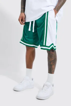 Loose Fit Long Length Mesh Basketball Short | boohooMAN UK