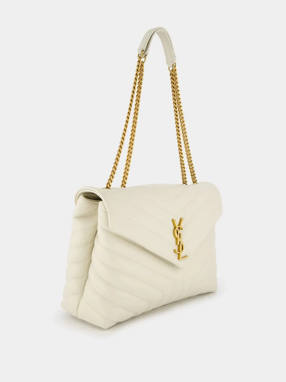 Loulou Medium Vintage White Shoulder Bag