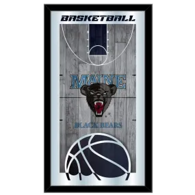 Maine Black Bears HBS Basketball Framed Hanging Glass Wall Mirror (26x15)