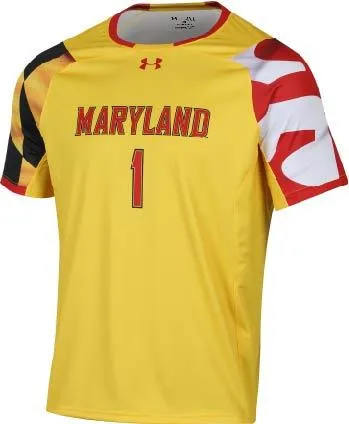 Maryland Terrapins Under Armour Steeltown Gold HeatGear #1 Soccer Jersey