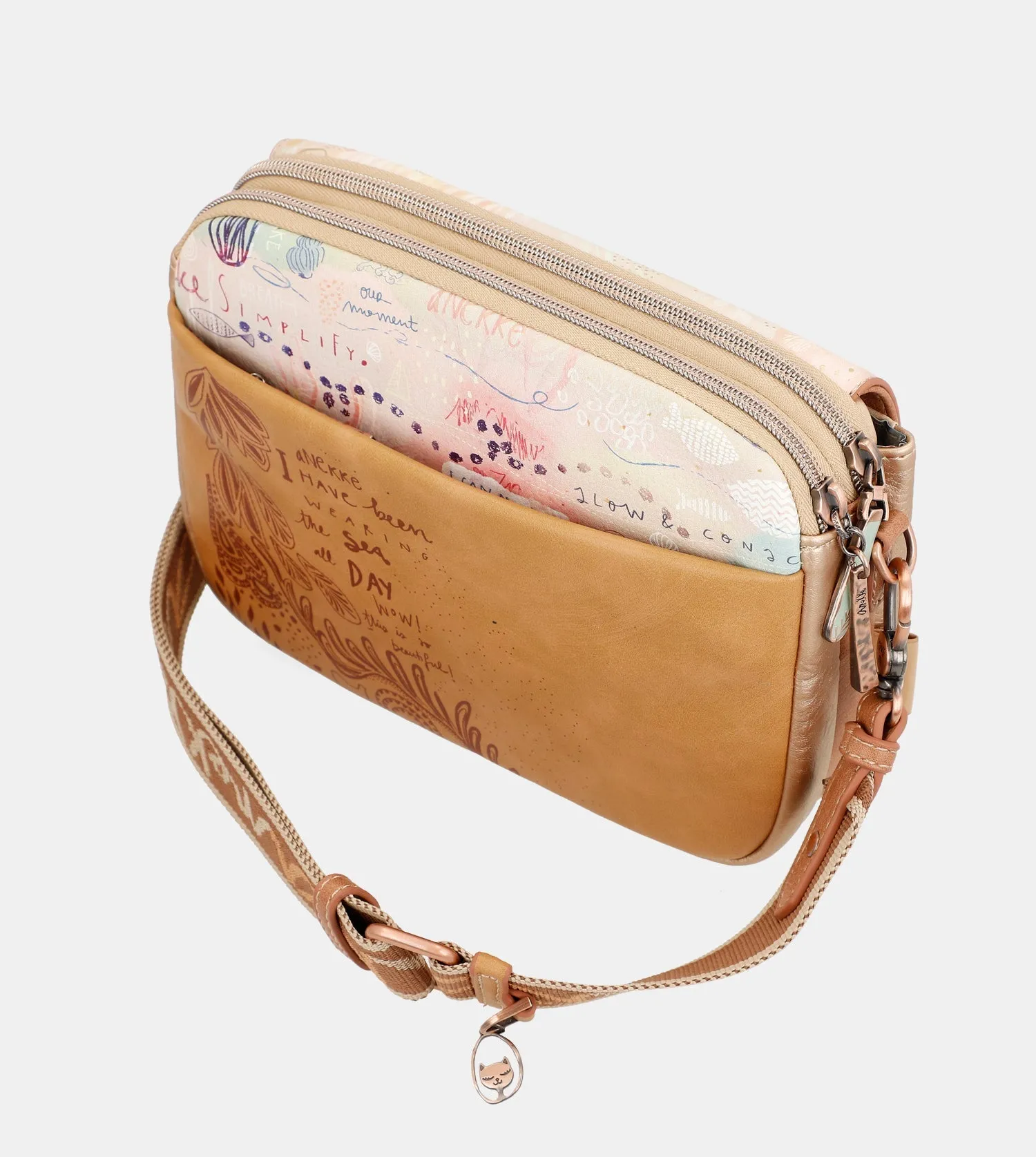 Mediterranean flap shoulder bag