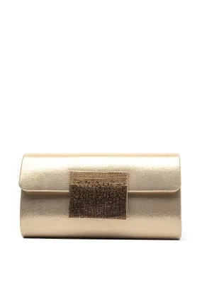 Menbur Diamante Shimmer Clutch Bag, Gold