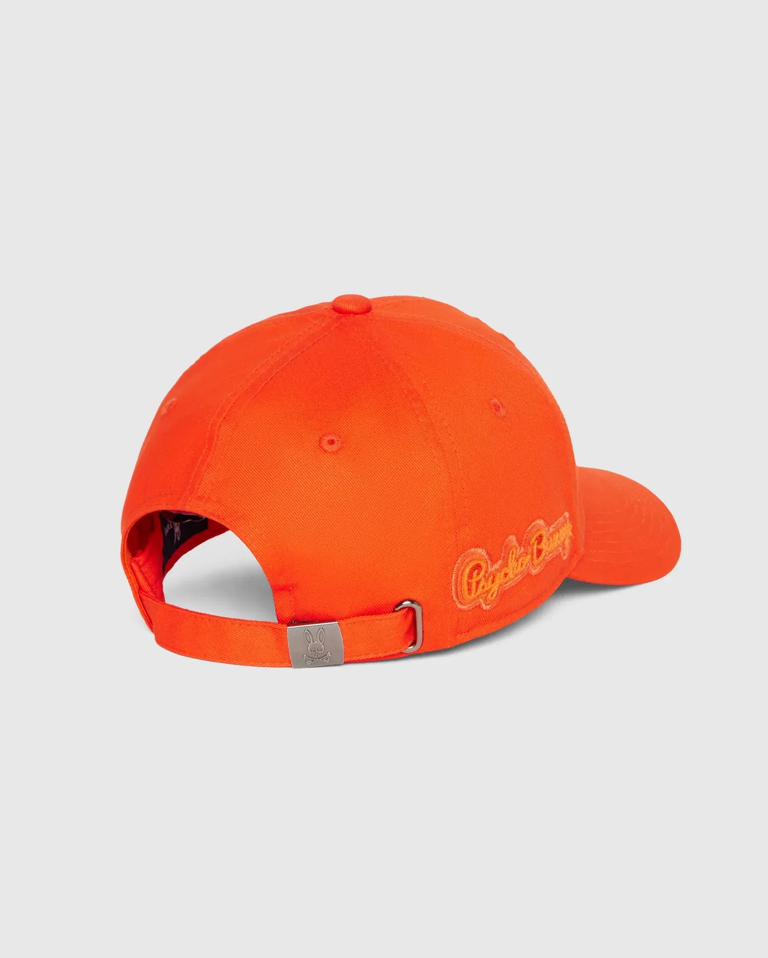 Men's Psycho Bunny Cleveland Chainstitch Patch Baseball Cap Tangerine Tango