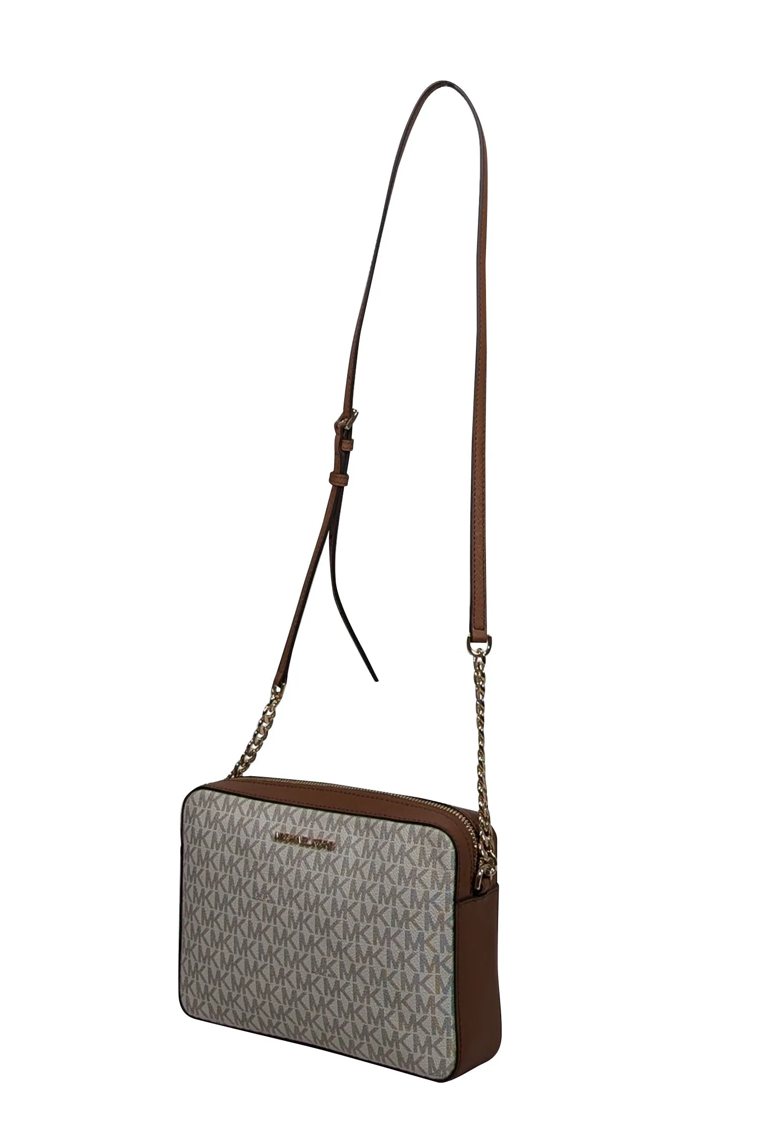 Michael Kors - Vanilla & Brown Monogram Jet Set Crossbody Bag