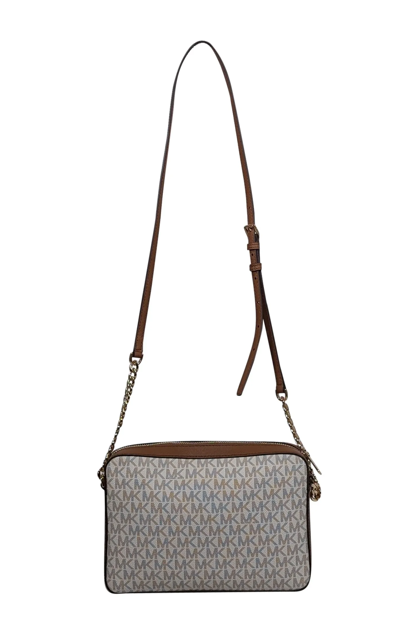 Michael Kors - Vanilla & Brown Monogram Jet Set Crossbody Bag