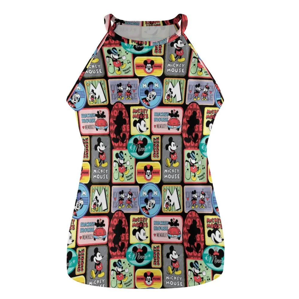 Mickey Stickers Women's Round-Neck Vest Tank Top