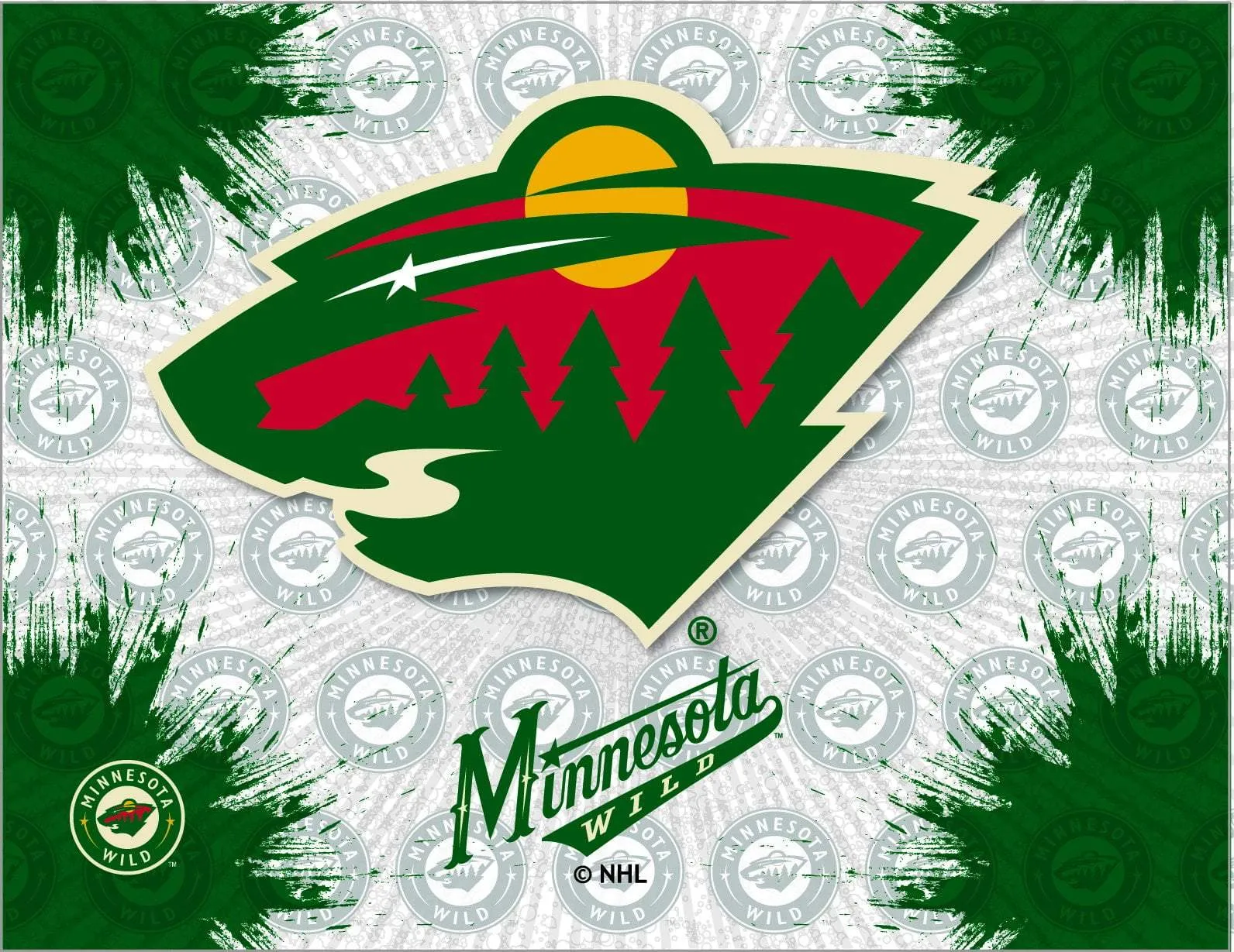 Minnesota Wild HBS Gray Green Hockey Wall Canvas Art Picture Print