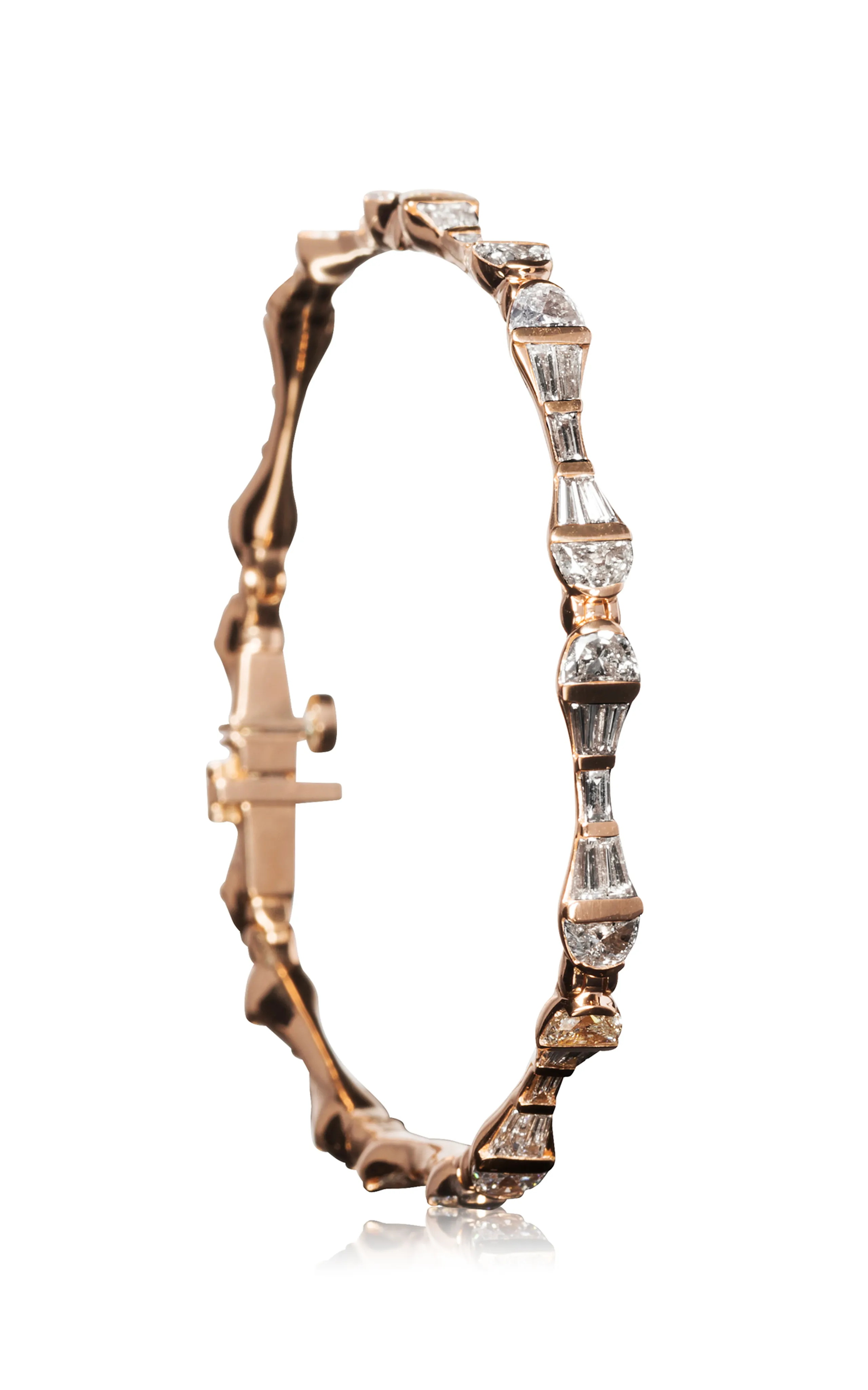 Nak Armstrong Baton 20K Rose Gold Diamond Tennis Bracelet 