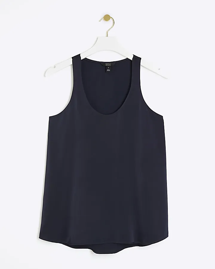 Navy scoop neck tank top