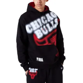 New Era Mens Chicago Bulls NBA Neon Team Logo Hoodie - Black